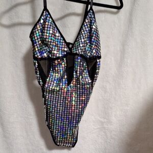 Sparkling Black and Silver  One Piece
